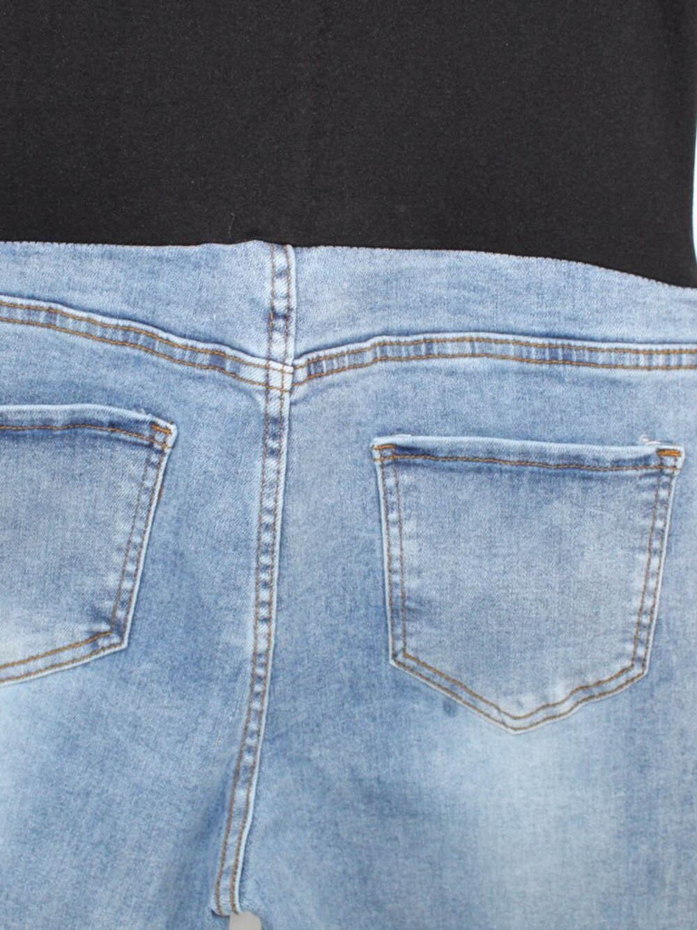 LOVE SOHO MATERNITY JEANS FULL PANEL SZ LG BOOTCUT FLARE - Picture 4 of 6